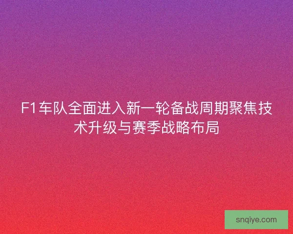 F1车队全面进入新一轮备战周期聚焦技术升级与赛季战略布局